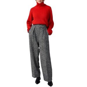 In Wear NWT Zac Tweed Wide-leg Pleated Wool Trousers in Sz 40